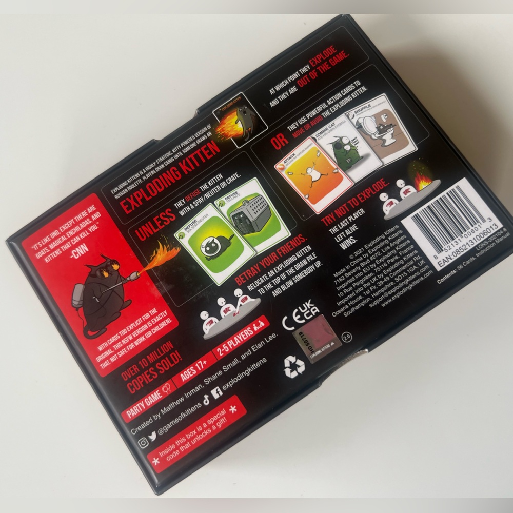 Exploding Kittens NSFW Edition Card Game - Picture 2 of 3
